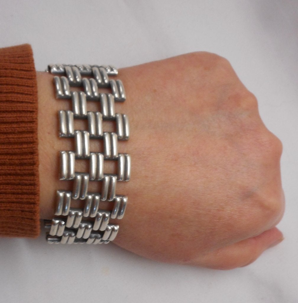 Zilveren prachtige royale antieke armband nr.1270, Verzenden, Zo goed als nieuw, Zilver, Zilver