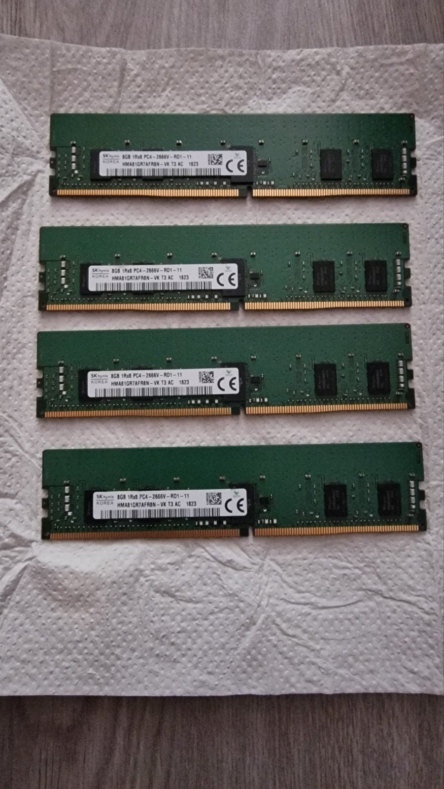 4x SK Hynix 8GB DDR4 RAM PC4-2666V - Totaal 32GB voor server, Computers en Software, RAM geheugen, 32 GB, Server, DDR4, Ophalen of Verzenden