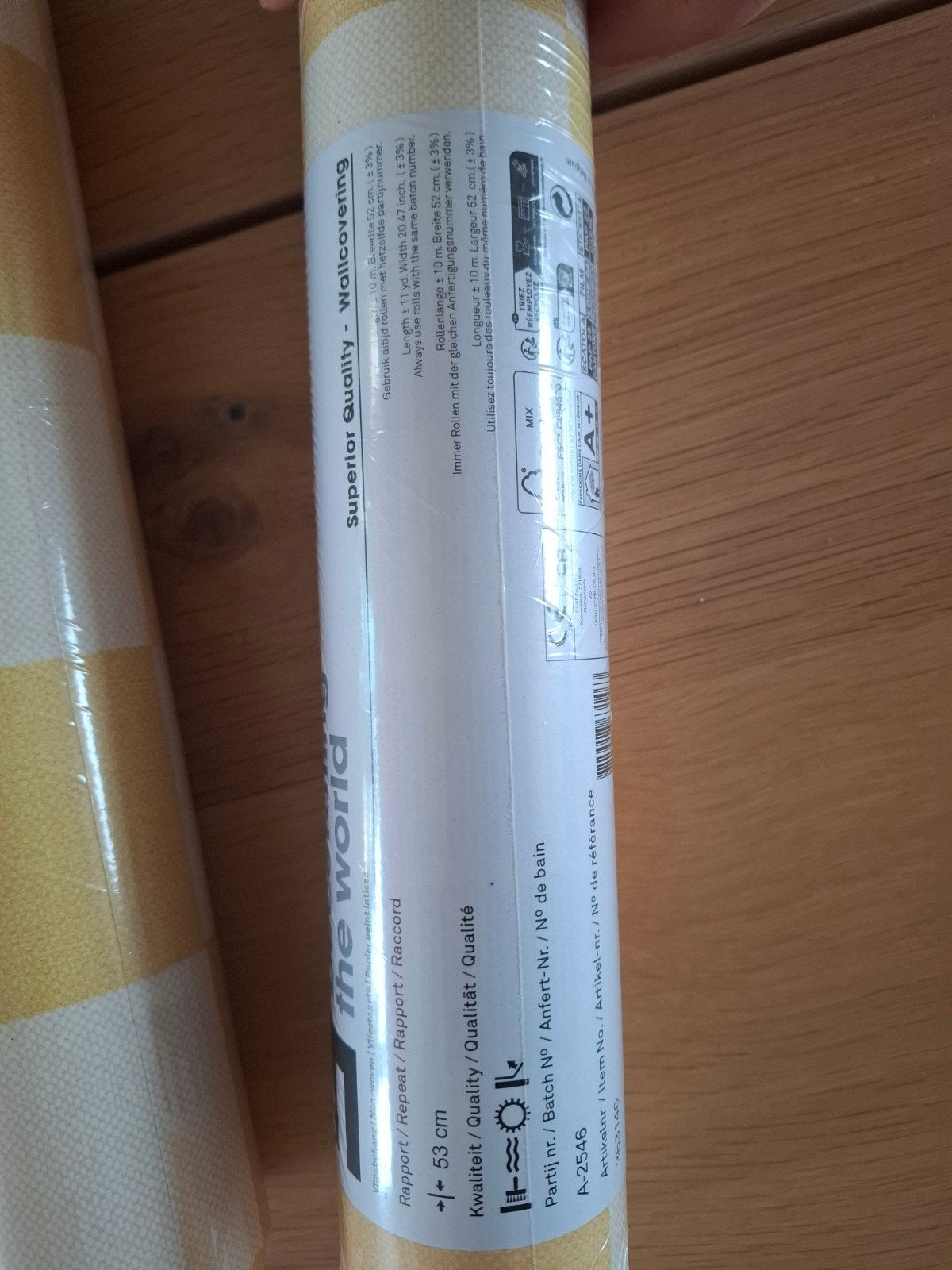 Eijffinger Geel Geruit Behang - 2 Rollen, Huis en Inrichting, Ophalen, Overige typen, Overige merken, Geel