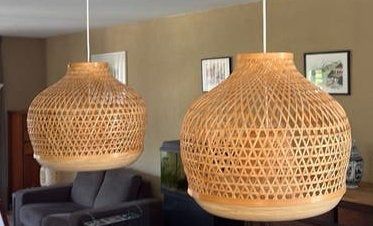 Ikea Hippe rieten lampen (2) boven de eettafel;kan overal!, Ophalen, Zo goed als nieuw