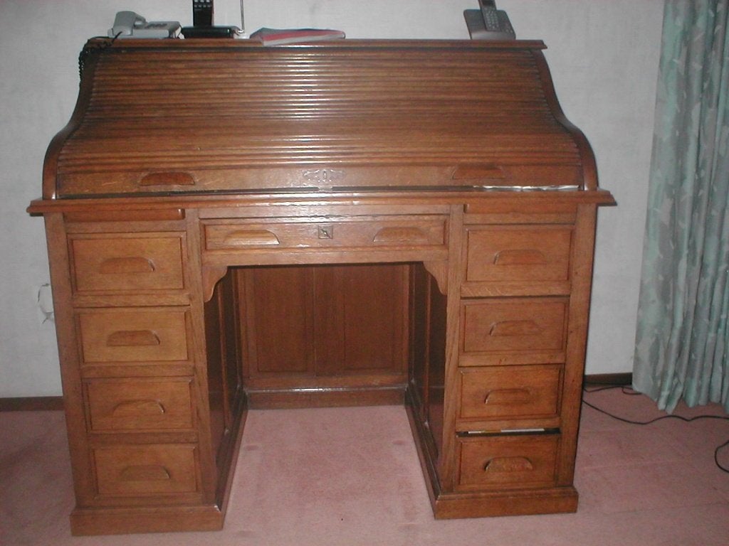 Eikenhouten rolbureau import Engeland., Ophalen