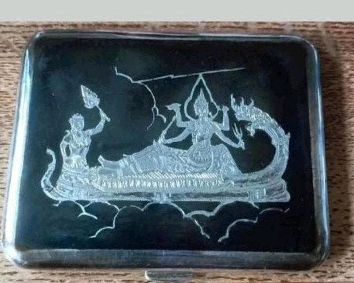 Mooie Bangkok Niello sterling zilveren sigaretten doosje, Antiek en Kunst, Antiek | Goud en Zilver, Ophalen
