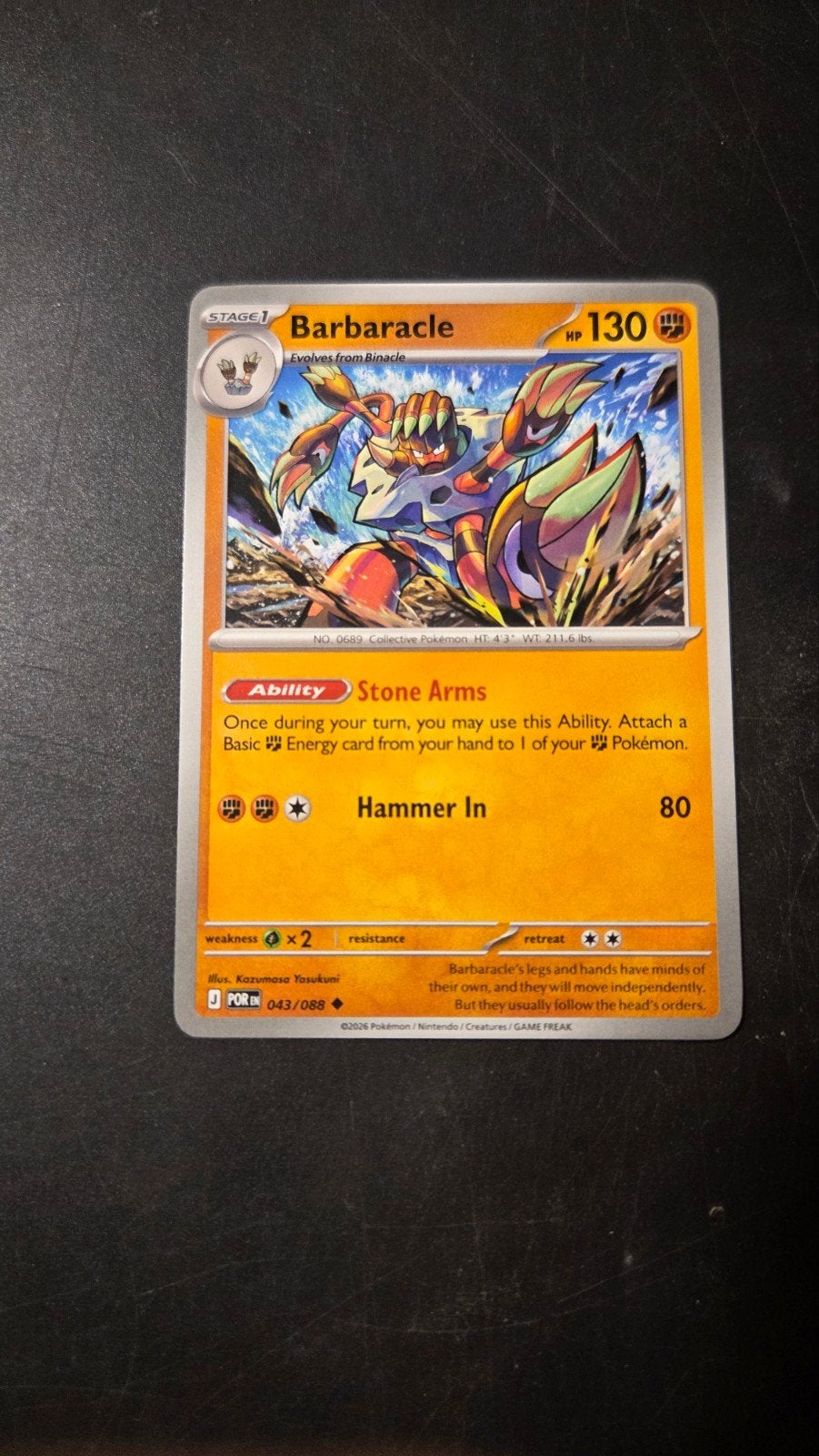 Barbaracle 043/088 Perfect Order Pokémon Kaart, Verzenden, Zo goed als nieuw, Losse kaart