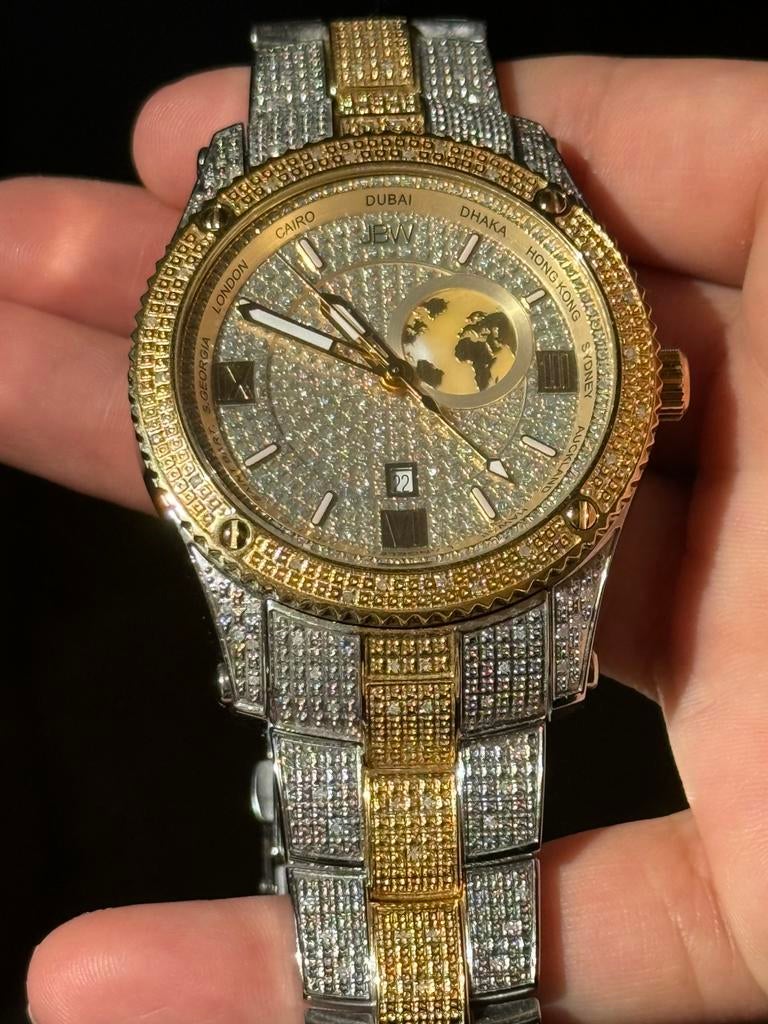 JBW Jet Setter GMT Diamond Watch, Overige merken, Staal, Polshorloge, Nieuw