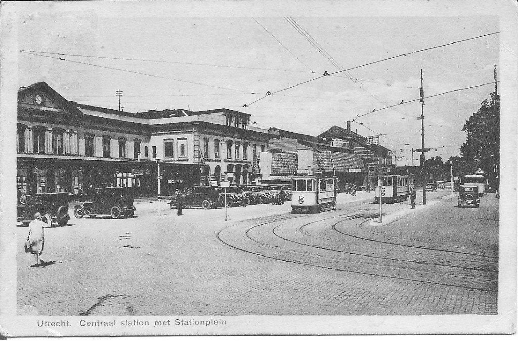 Utrecht Centraal Station met Stationplein - 1932, Verzamelen, Ophalen of Verzenden, 1920 tot 1940, Gelopen, Utrecht