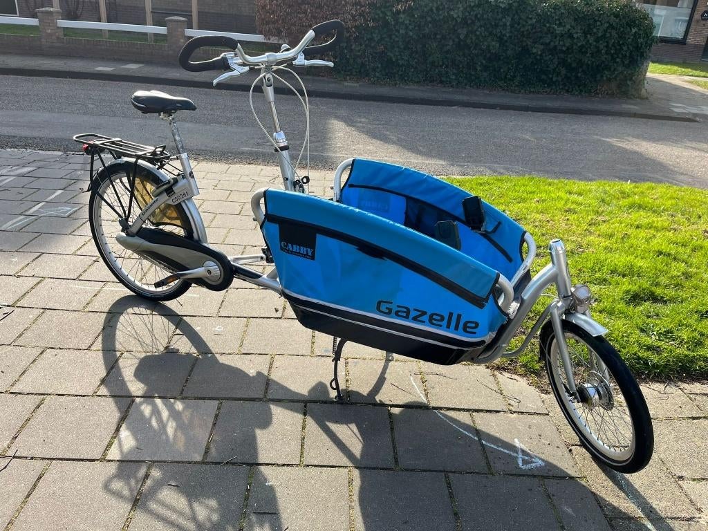 Gazelle Gabby bakfiets incl. regentent, afdekhoes, adapters, Ophalen, 4 kinderen of meer, Gebruikt, Huif