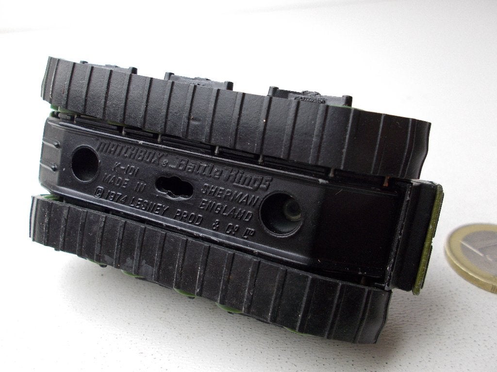 1974 Matchbox Battle Kings K-101. SHERMAN TANK I.g.st., Ophalen of Verzenden, Zo goed als nieuw, Overige typen, Matchbox