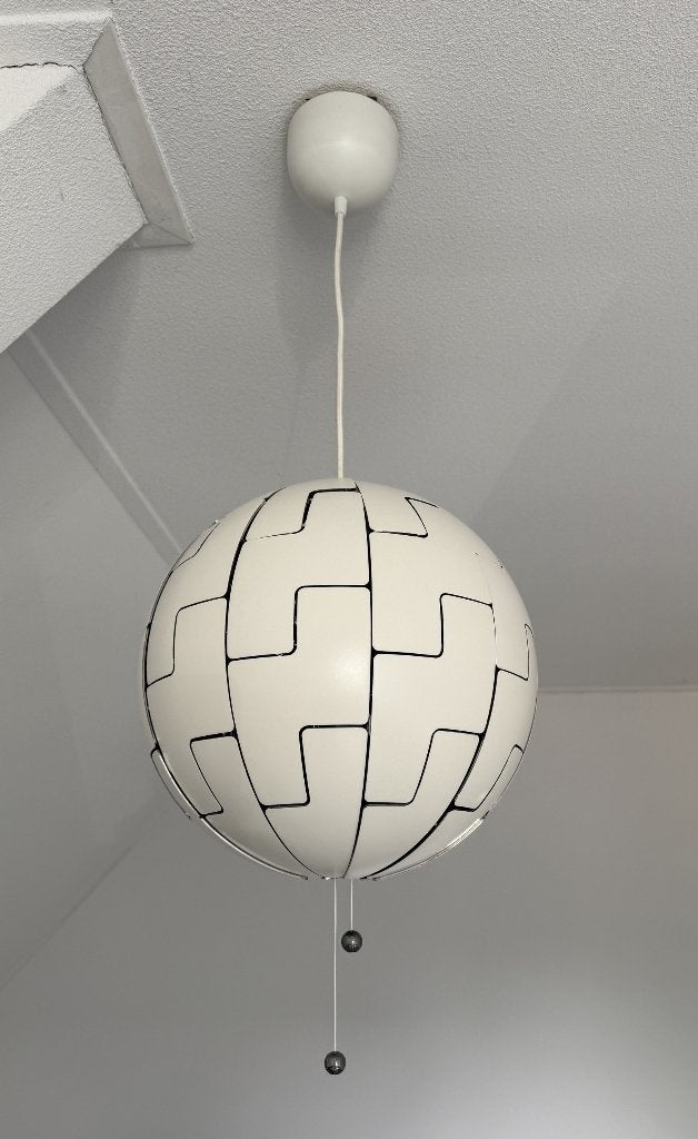 Hanglamp wit/zilver, Huis en Inrichting, Ophalen, Zo goed als nieuw, Minder dan 50 cm
