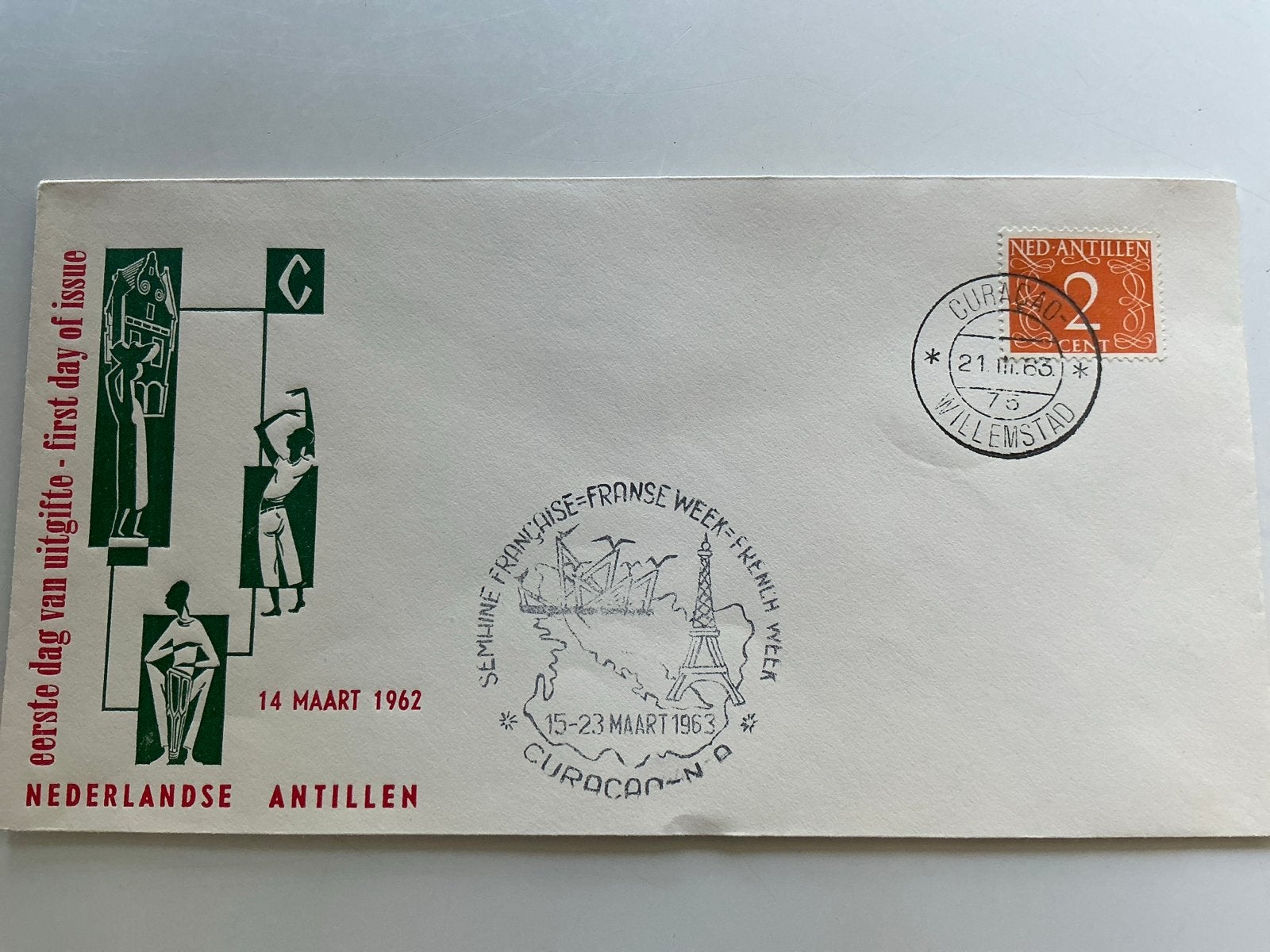 Nederlandse Antillen FDC 1962 - Eerste Dag Uitgifte, Postzegels en Munten, Postzegels | Eerstedagenveloppen, Verzenden, Rest van de wereld