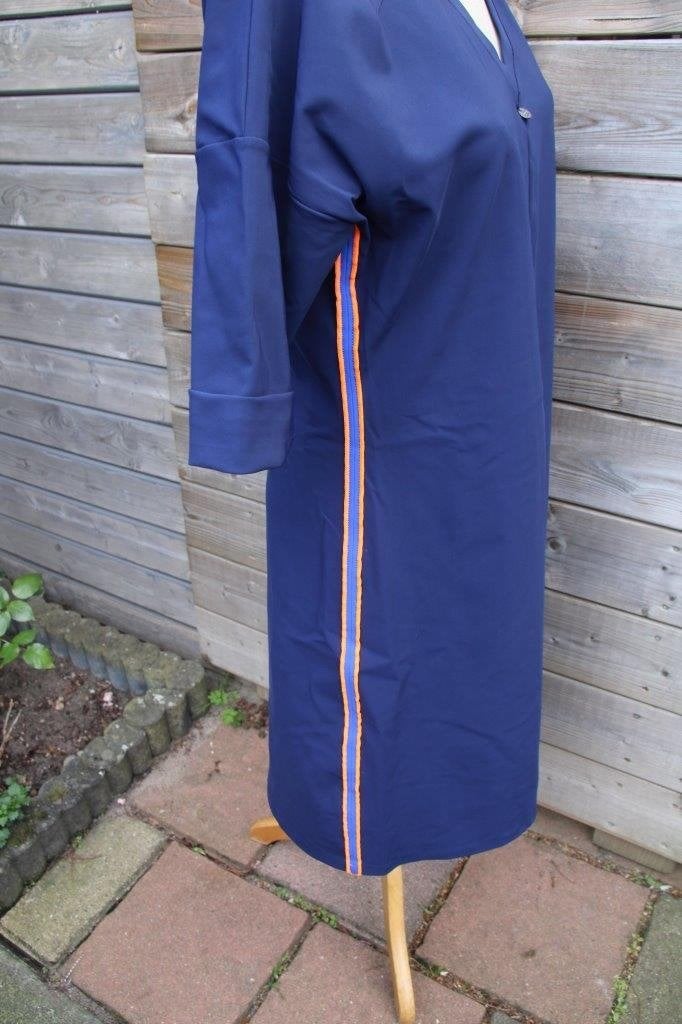 Jurk blauw/ oranje Zip73 mt L Vaste prijs, Kleding | Dames, Blauw, Maat 42/44 (L), Zip73, Ophalen of Verzenden