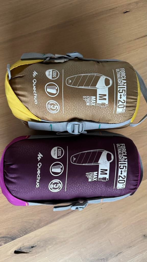 Quechua Forclaz 15-20 Ultralight Slaapzakken (2 stuks), Ophalen of Verzenden, Zo goed als nieuw