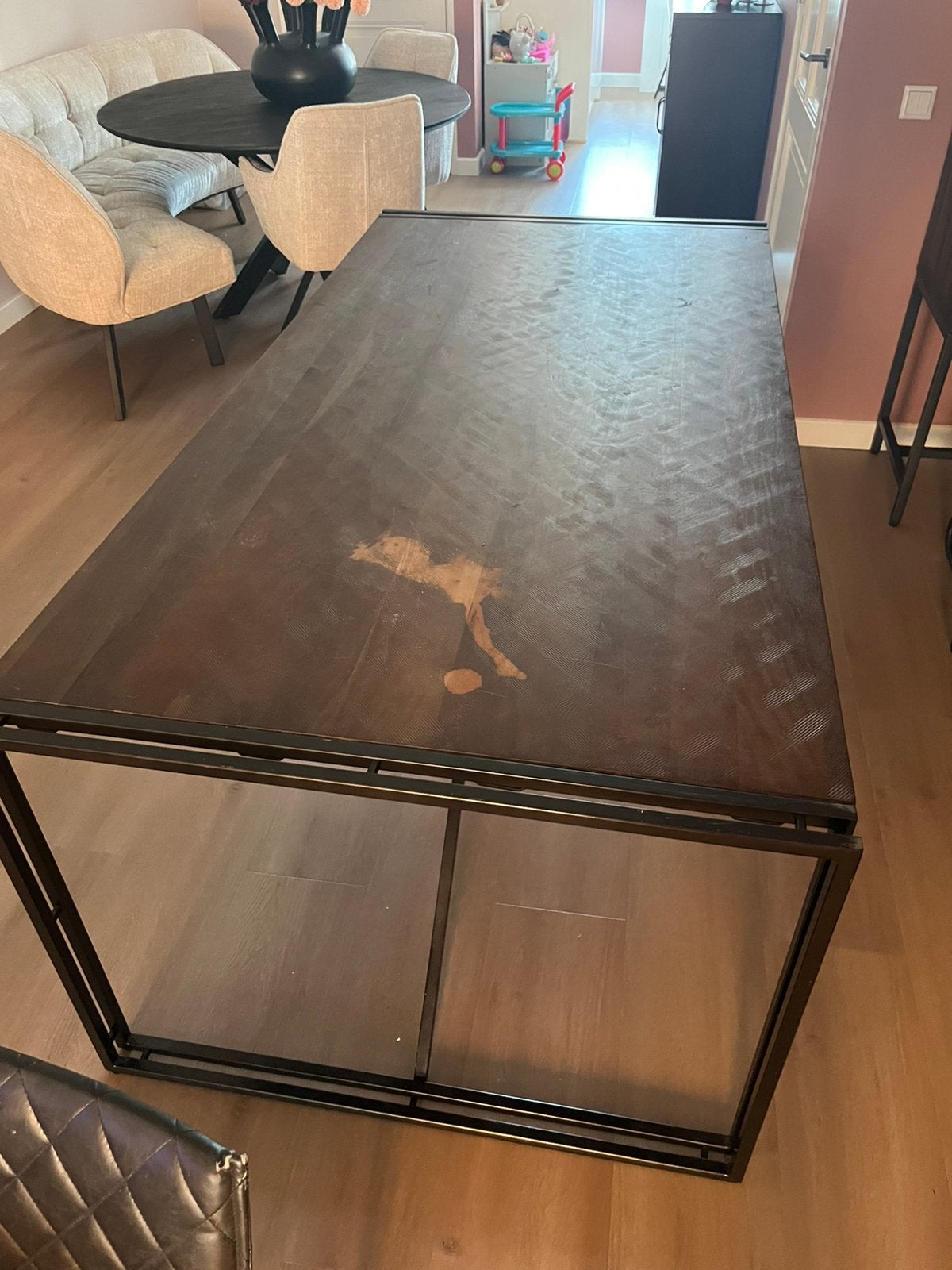 Tafel 2x1m hoogte 76cm gratis afhalen, Ophalen, Gebruikt, 100 tot 150 cm, 200 cm of meer