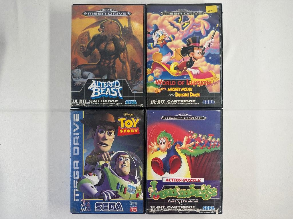 SEGA Mega Drive games bundel 4 stuks, Avontuur en Actie, Gebruikt, Onbekend, 2 spelers