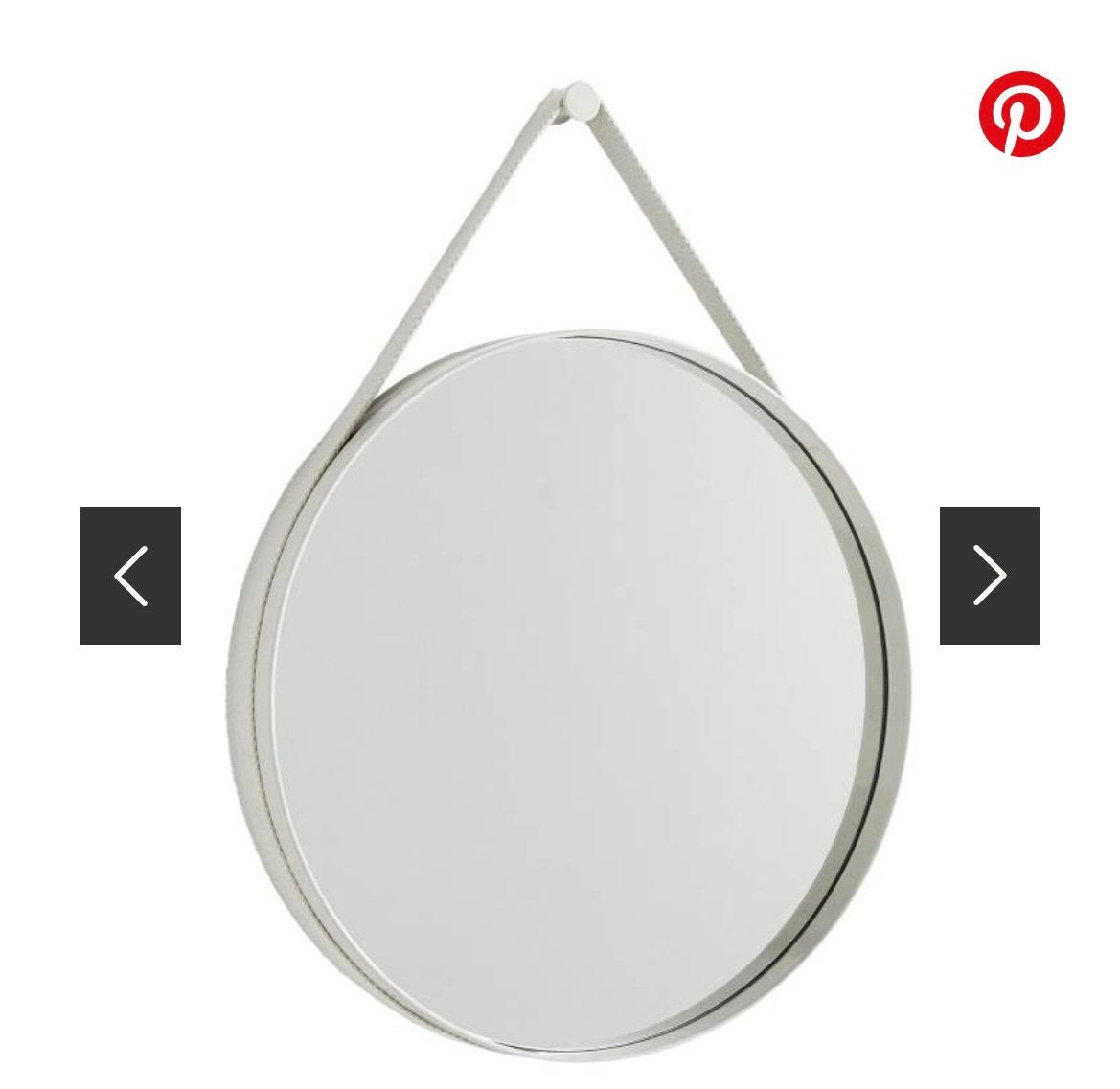 Hay ronde Strap Spiegel nr 2 - Lichtgrijs - Z.g.a.n., Minder dan 50 cm, Rond, Ophalen of Verzenden, Zo goed als nieuw