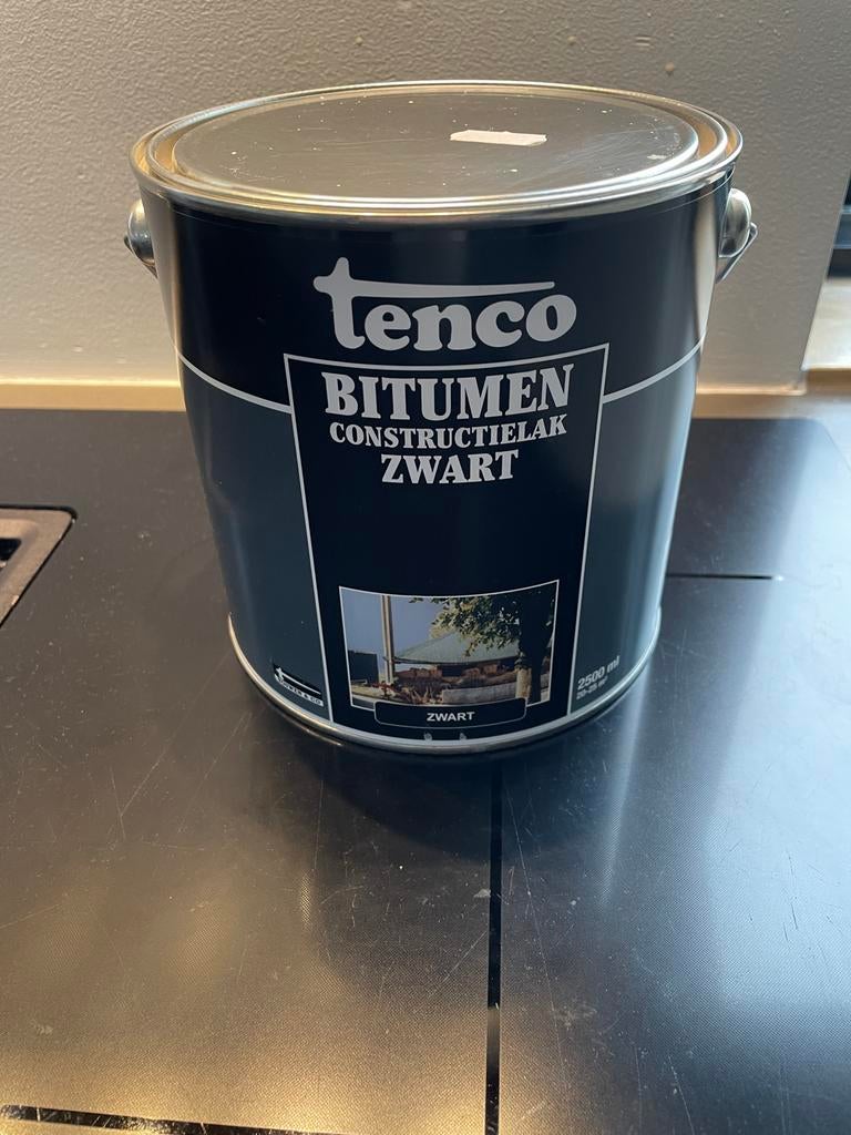 Tenco Bitumen Constructielak Zwart - 2.5L, Zwart, Nieuw, Ophalen of Verzenden, Lak