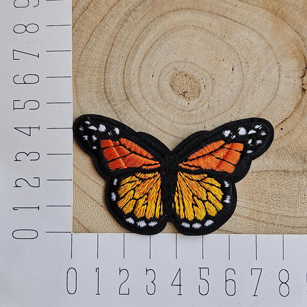 Strijk embleem applicatie Patch Vlinder Oranje, D, Nieuw, Ophalen of Verzenden, D