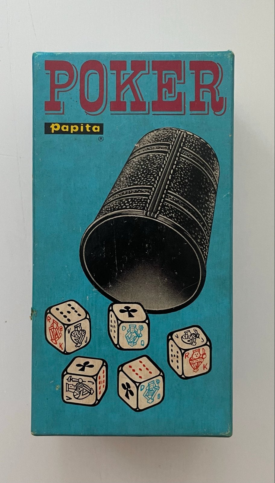 Vintage Papita Poker Spel uit 1976 met Dobbelstenen, Drie of vier spelers, Ophalen of Verzenden
