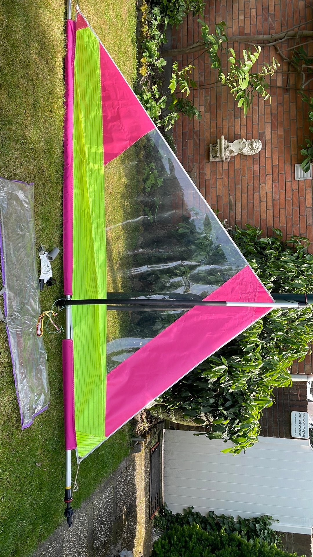 Kinder surfzeil, ca: 3m’2., Watersport en Boten, Windsurfen, Ophalen of Verzenden, Zo goed als nieuw, Zeil