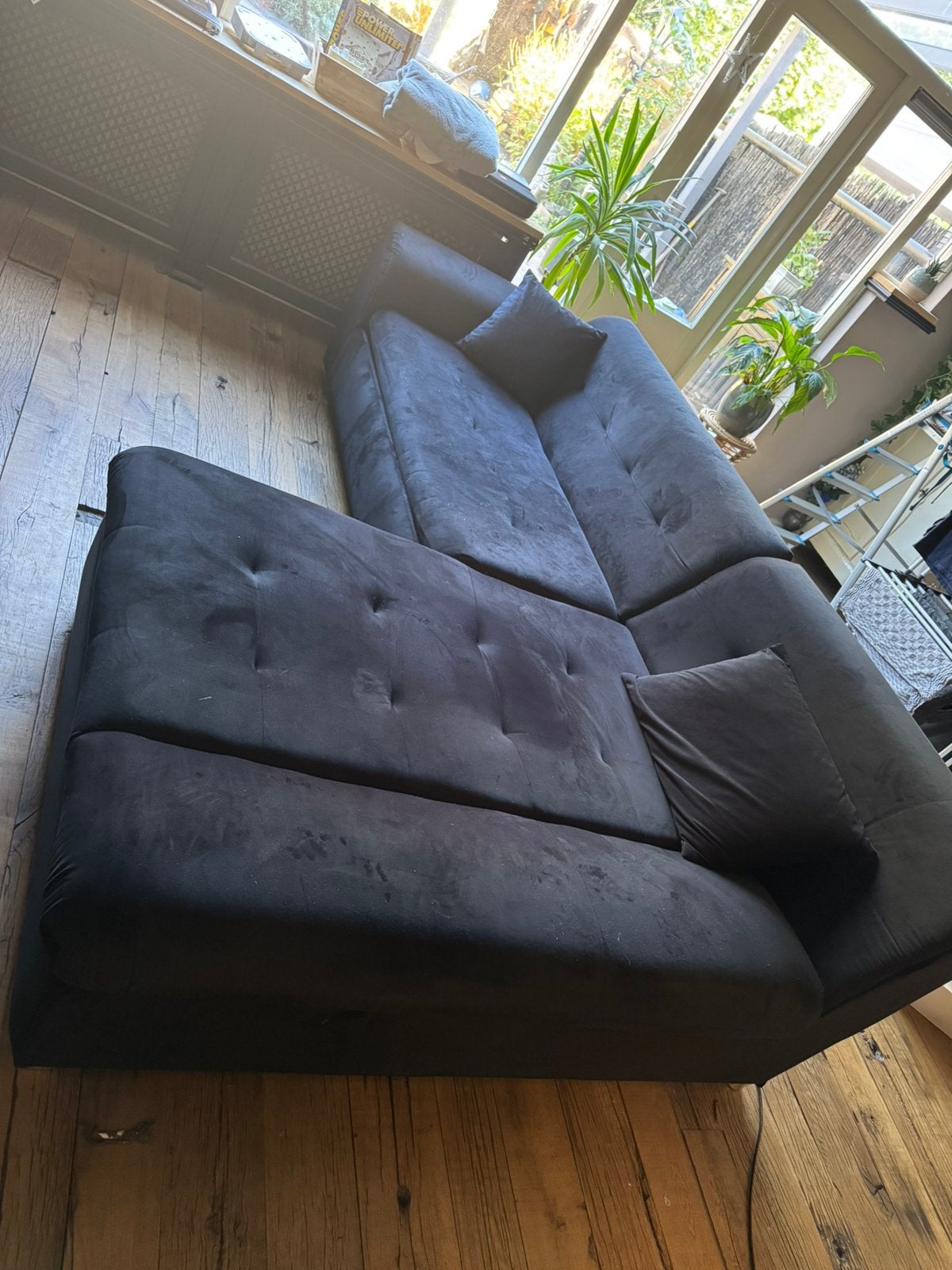Hoekbank Alberta, Zwart-Velvet