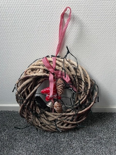 Te koop: krans/hanger kerst met lichtjes zgan!!, Ophalen of Verzenden, Zo goed als nieuw
