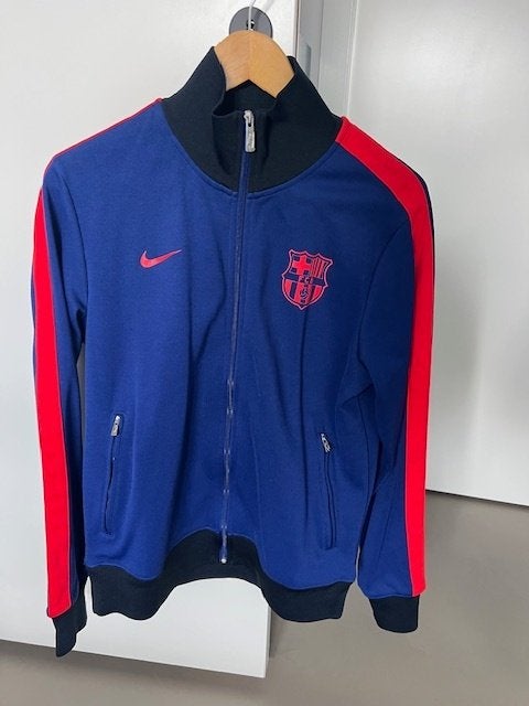 Blauw/rood jack van Nike x FC Barcelona, maat M, Verzenden, Zo goed als nieuw, Blauw