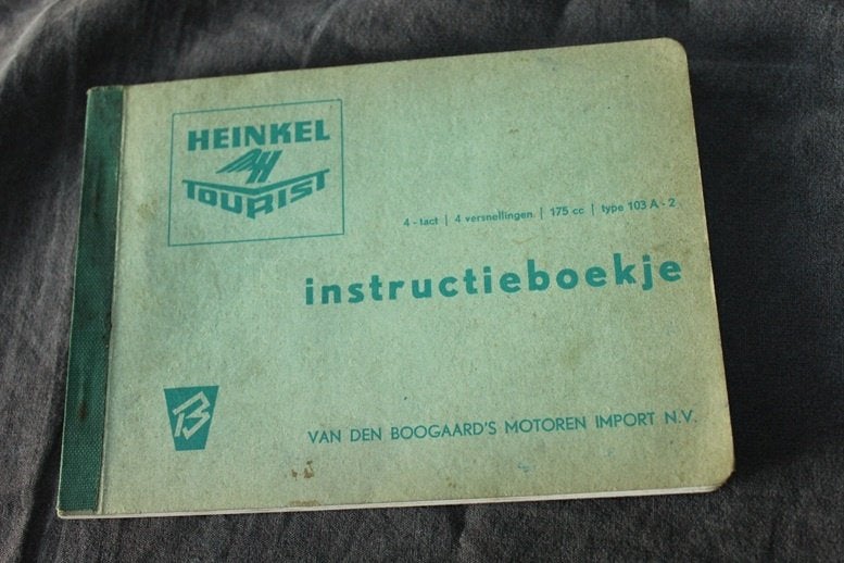 Heinkel Tourist 175cc 103A-2 1965 scooter instructie boekje, Motoren, Ophalen of Verzenden, Overige merken