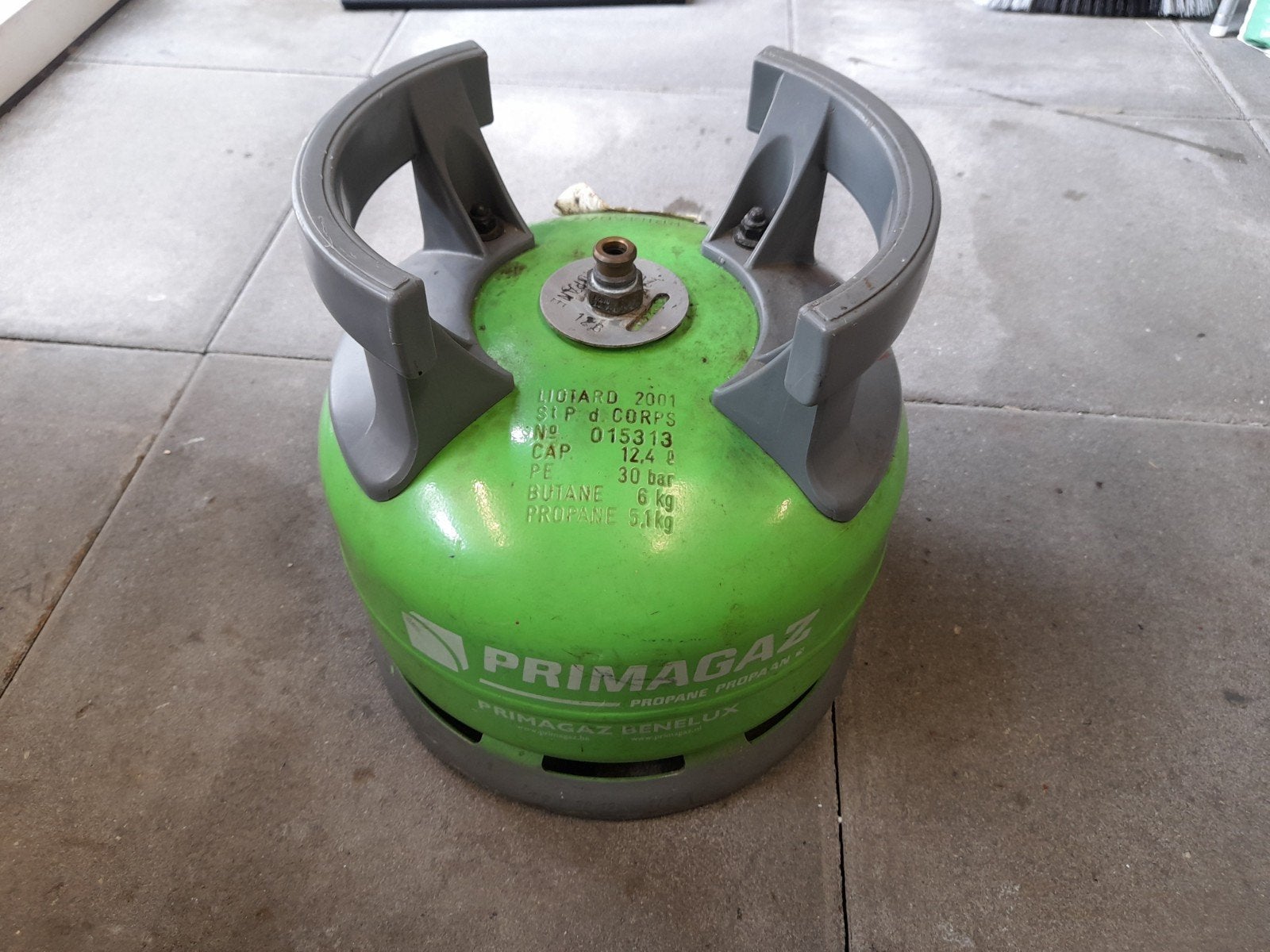 Primagaz Twiny Gasfles 5,1kg Propaan met Clip-on Ontspanner, Ophalen of Verzenden, Gebruikt, Primagaz