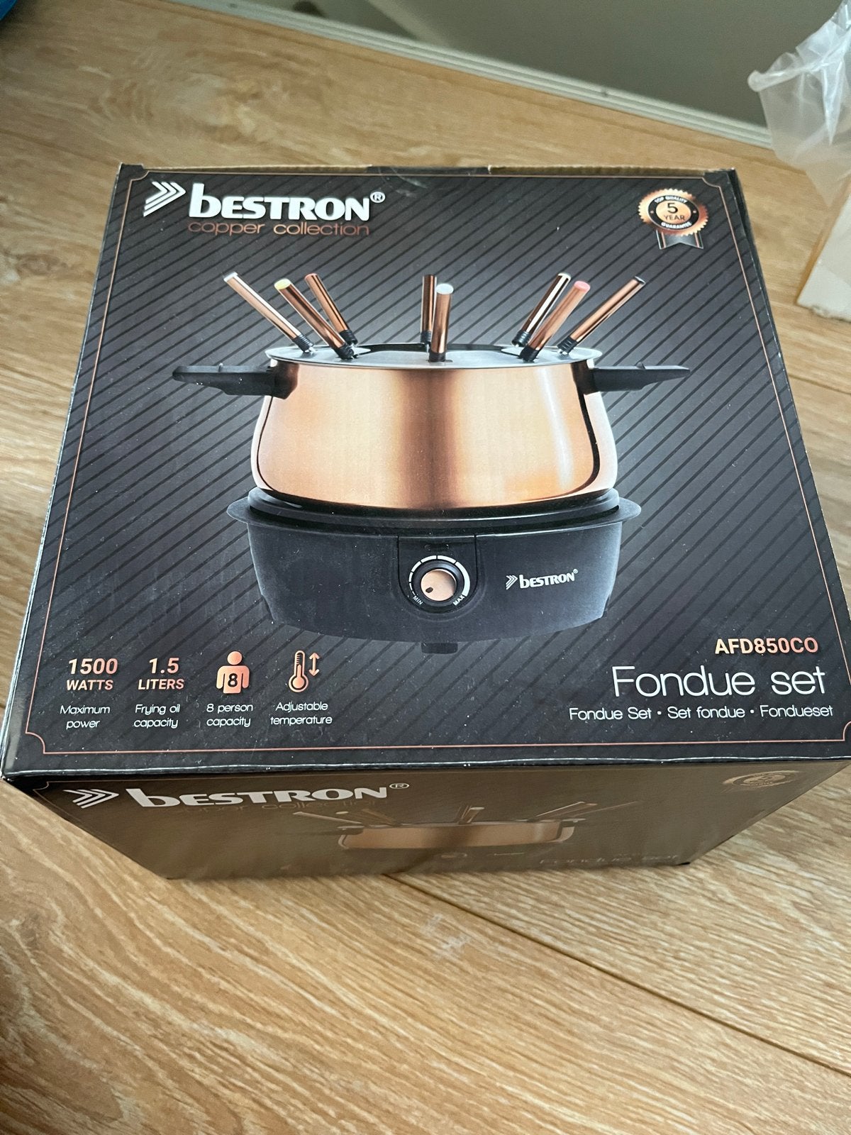 Bestron Koperen Collectie Fondue Set - AFD850CO, Ophalen of Verzenden, Nieuw, Elektrisch, Fondueset