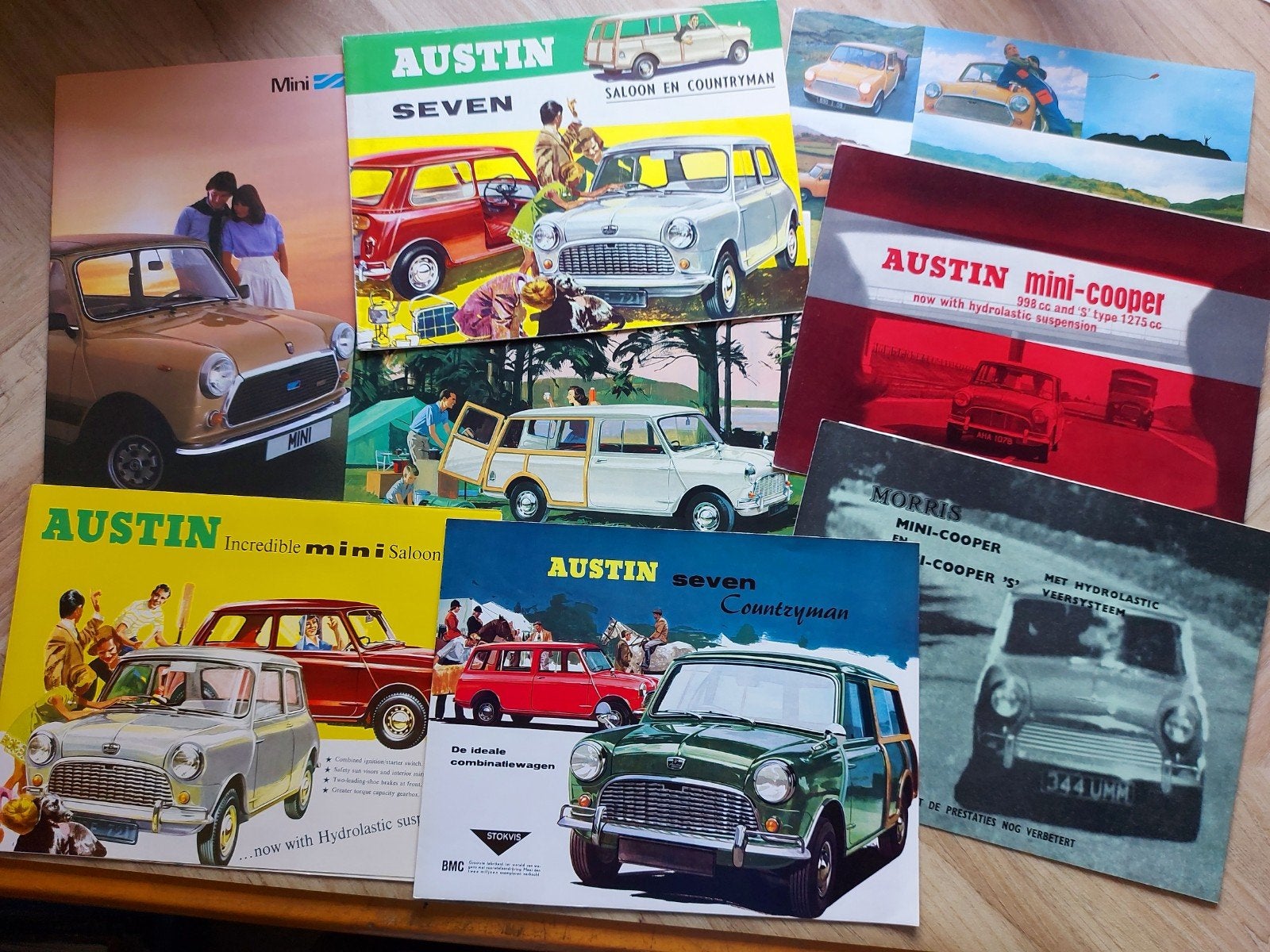 verzameling classic Mini folders 8x Austin - Morris, Ophalen of Verzenden, Zo goed als nieuw, Overige merken