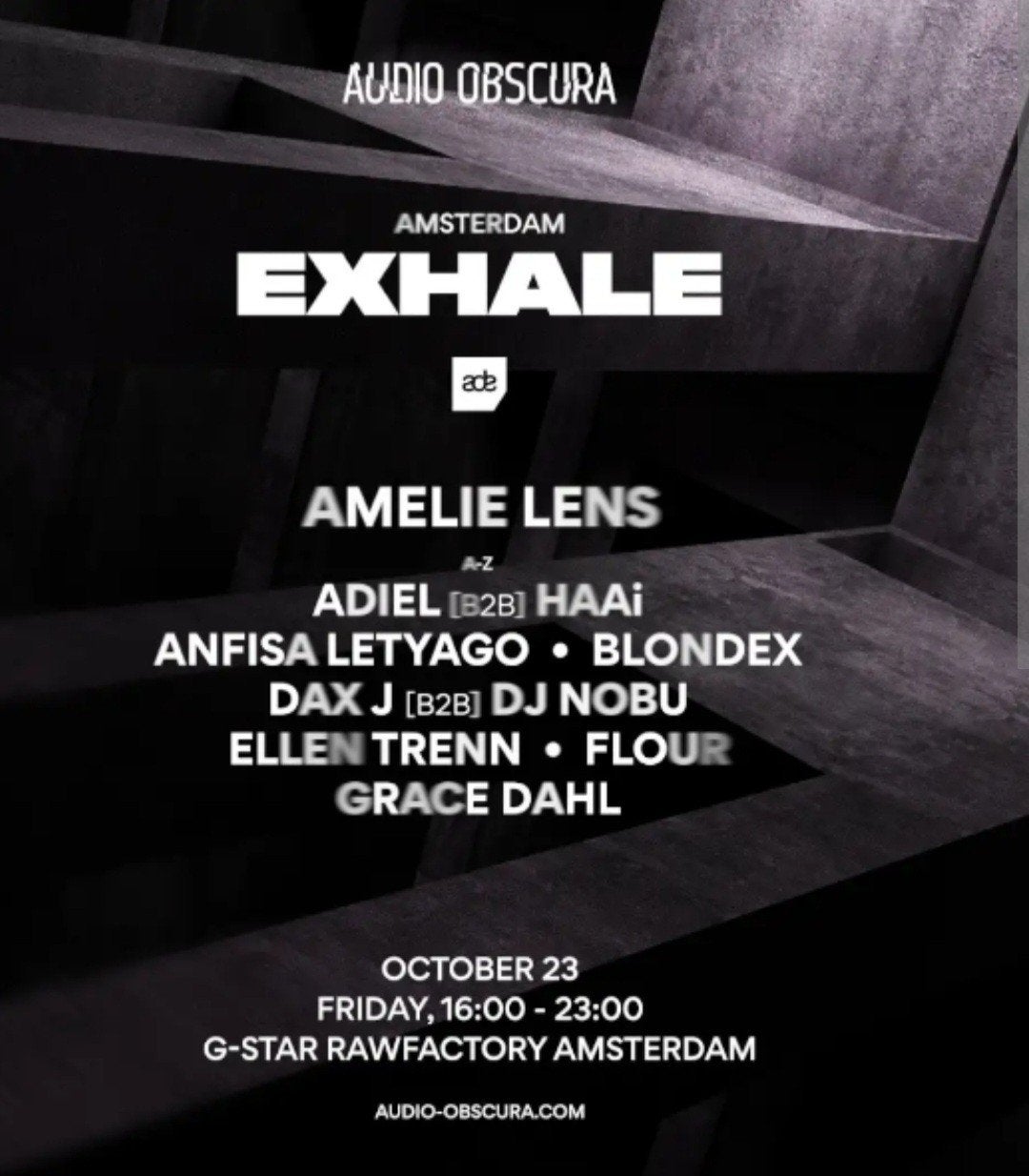 Audio Obscura x Exhale by Amelie Lens ADE (donderdag), Eén persoon