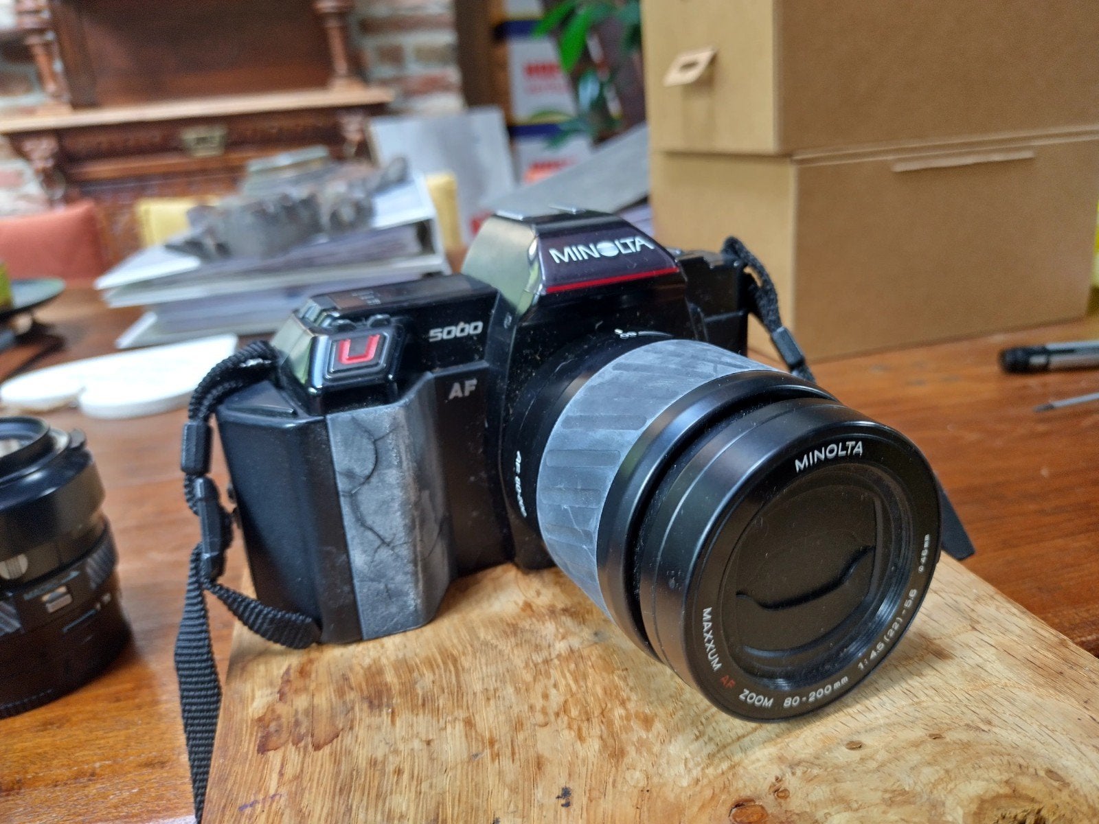 Minolta 5000 Analoge Spiegelreflexcamera met 2 Lenzen, Ophalen, Gebruikt, Spiegelreflex, Minolta