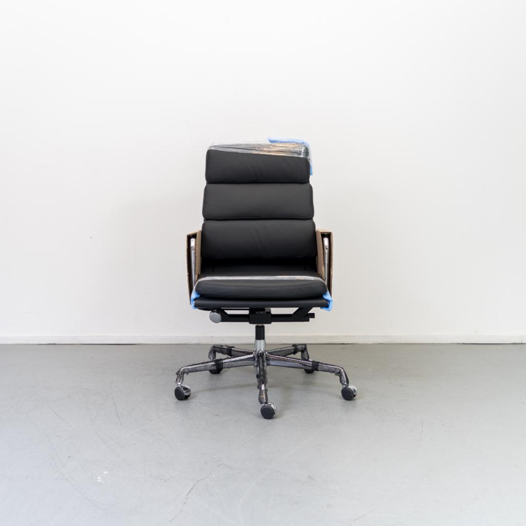 3x Vitra Eames EA 219 Bureaustoel Softpad Zwart - Chroom, Huis en Inrichting, Bureaustoelen, Niet ingevuld, Zwart, Niet ingevuld