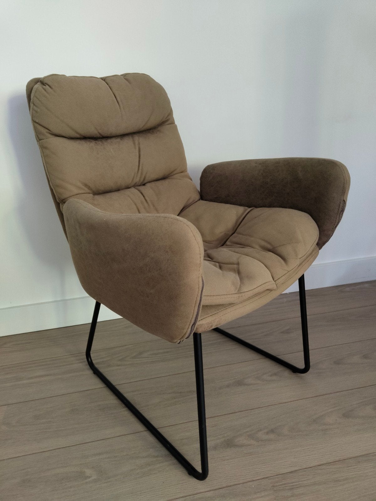 Lichtbruine (taupe) stoel van Loods5, Huis en Inrichting, Stoelen, Eén, Bruin, Ophalen