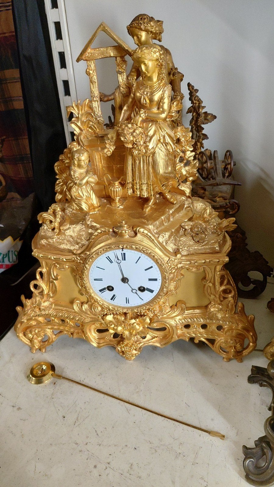 vergulde pendule, Ophalen of Verzenden