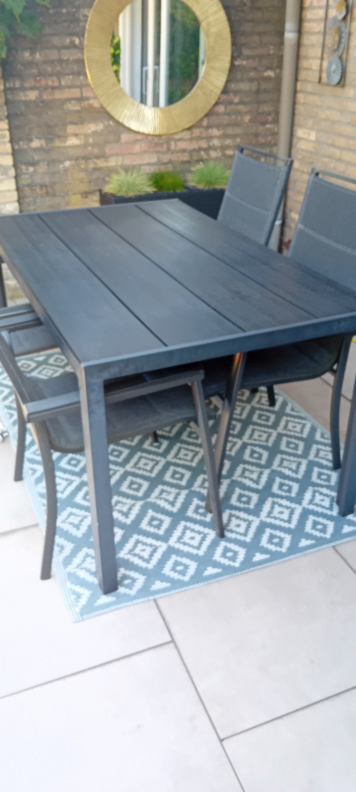 Tuintafel met 4 stoelen, Ophalen, Gebruikt, Aluminium