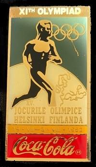 Coca-Cola XIth Olympiad Helsinki Finlanda pin, Verzamelen, Speldjes, Pins en Buttons, Verzenden, Nieuw, Sport, Speldje of Pin