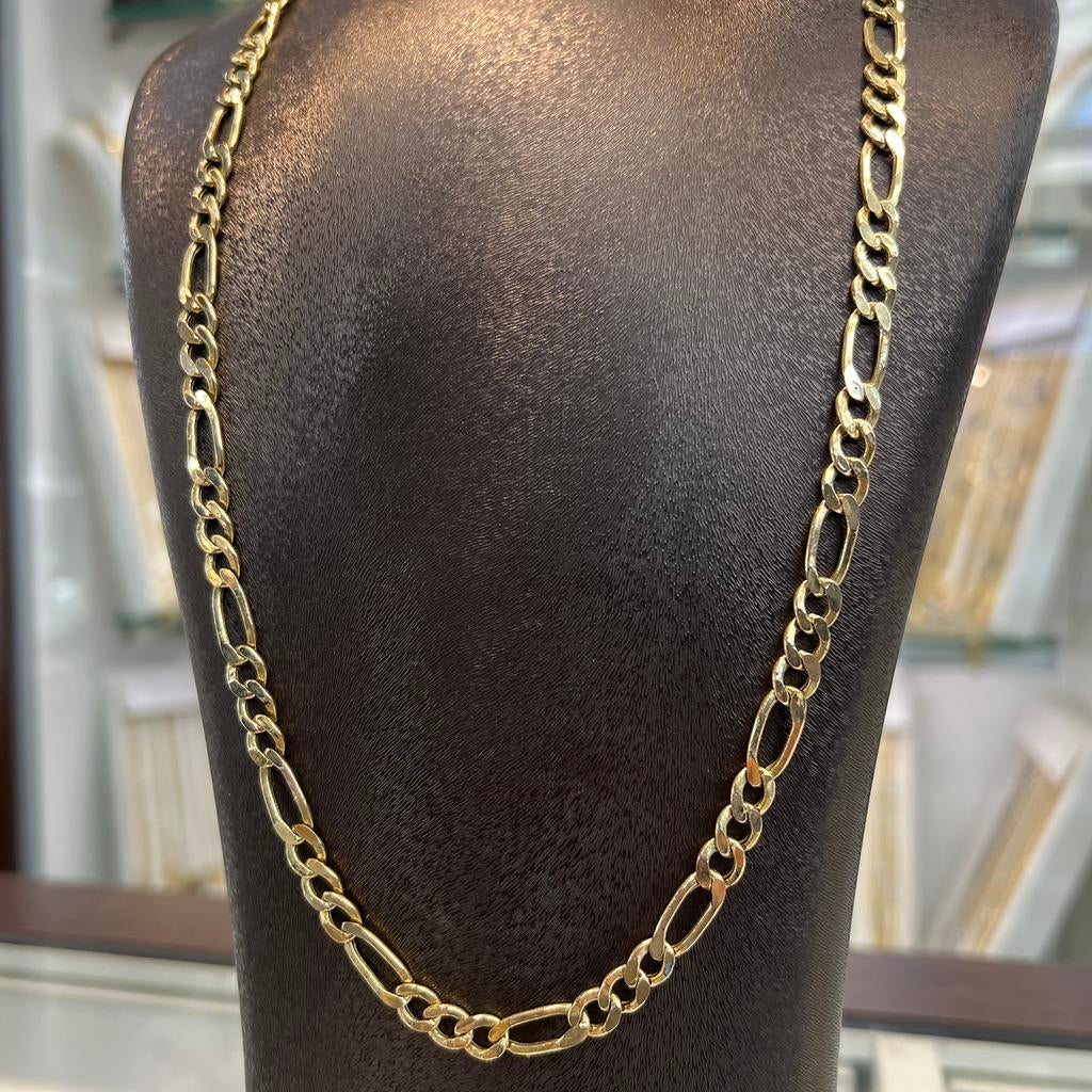 14 karaat gouden ketting figaro schakel, Sieraden, Tassen en Uiterlijk, Kettingen, Ophalen of Verzenden, Zo goed als nieuw, Goud