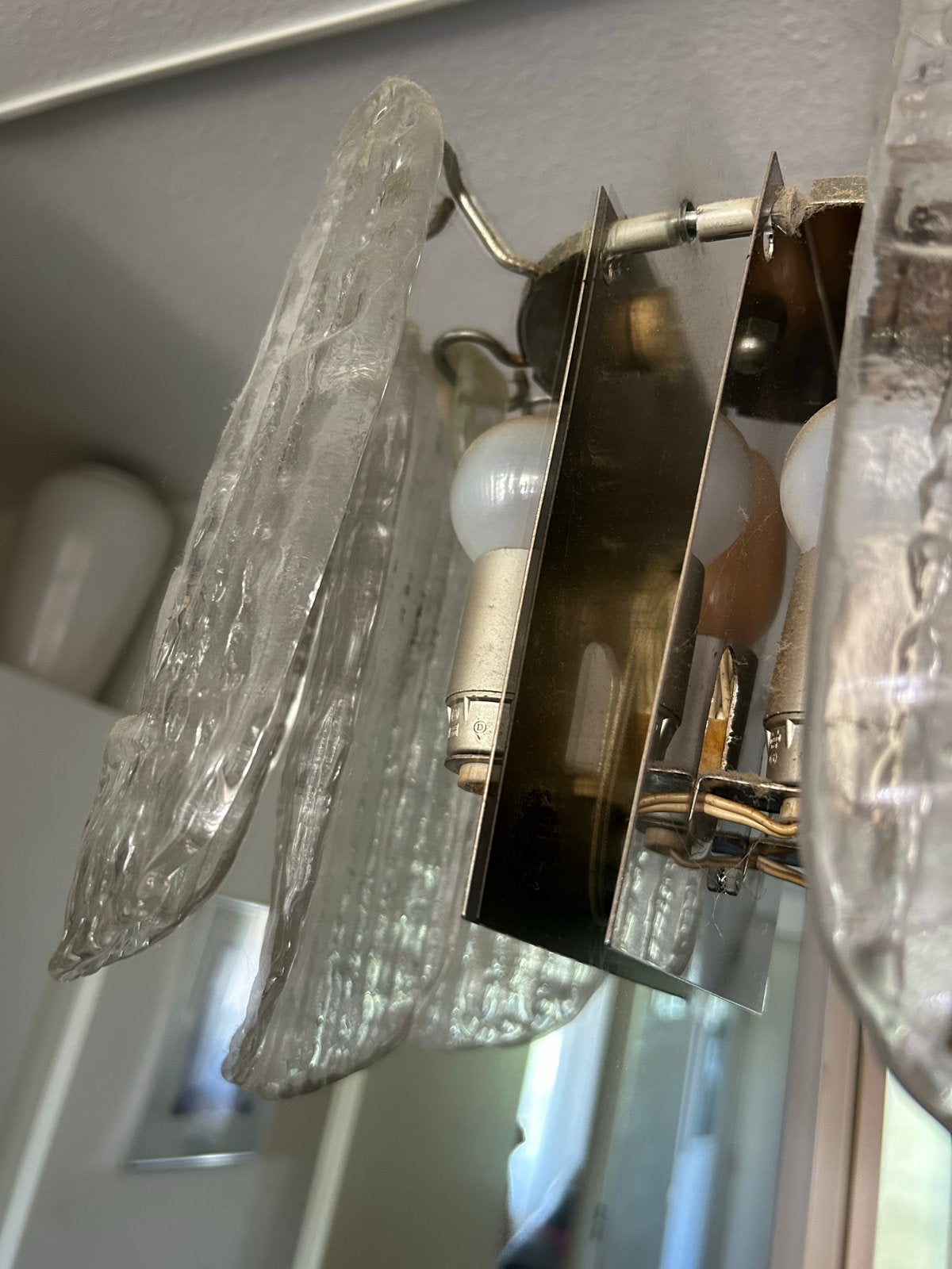 2x Vintage Murano Glas wandlampen - Jaren '70 Stijl, Antiek en Kunst, Ophalen of Verzenden