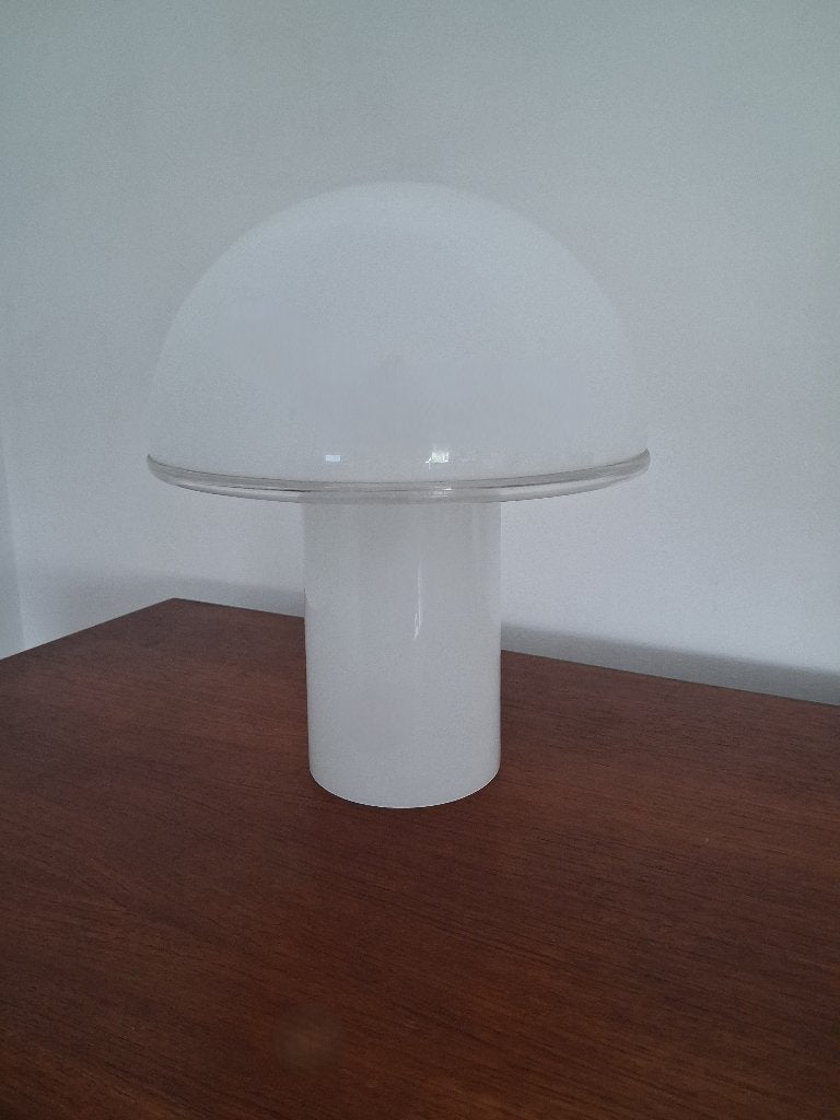 Vintage Artemide Onfale mushroom lamp, Luciano Vistosi, Wit, Gemerkt, Lamp, Ophalen