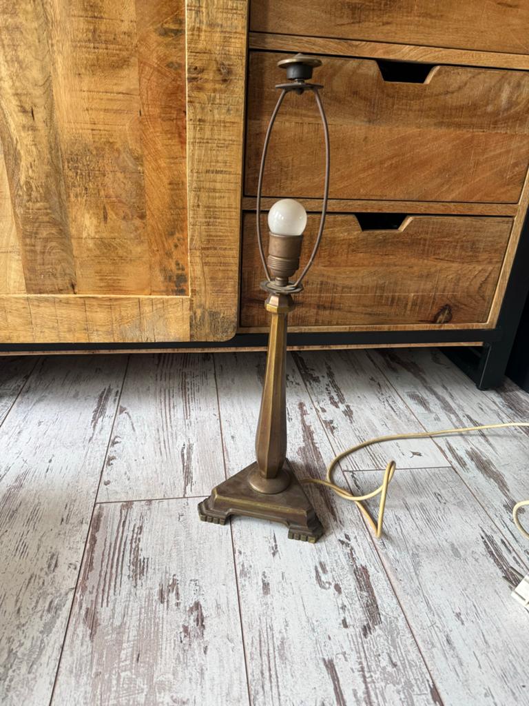 Bronzen Art Deco Lampenvoet - Vintage Tafellamp, Antiek en Kunst, Antiek | Lampen, Ophalen of Verzenden
