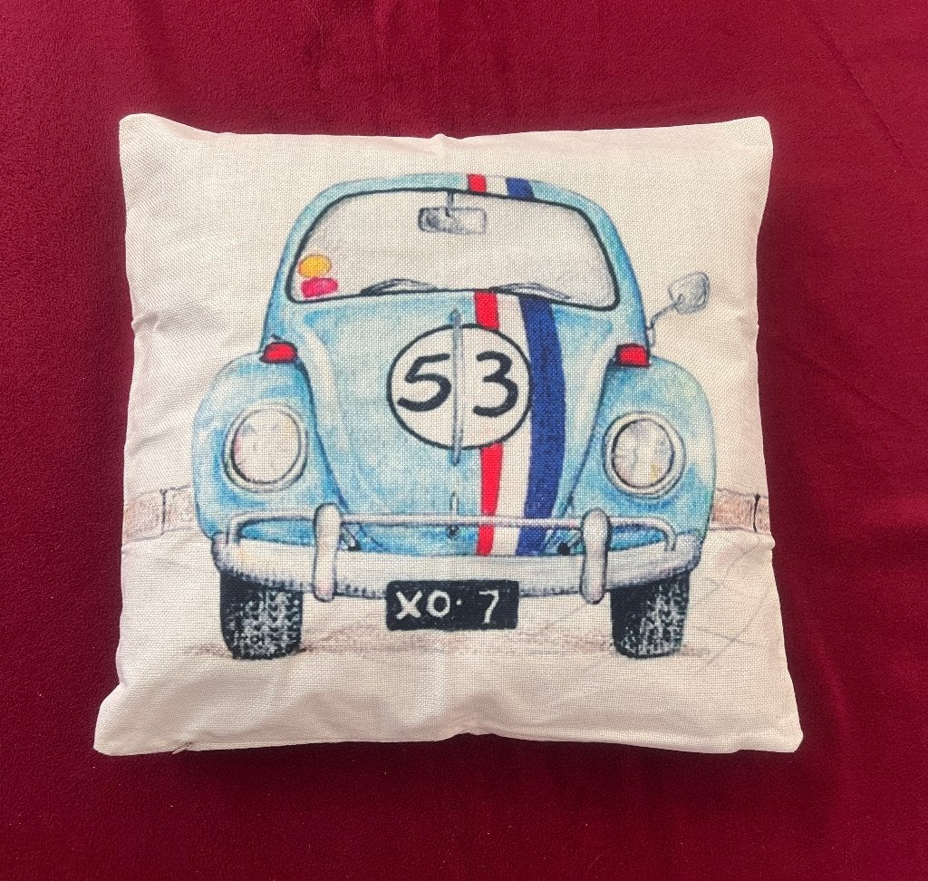 KUSSENHOES  met VW  of taxi afbeelding  , Overige stijlen, Nieuw, Ophalen of Verzenden, Beige