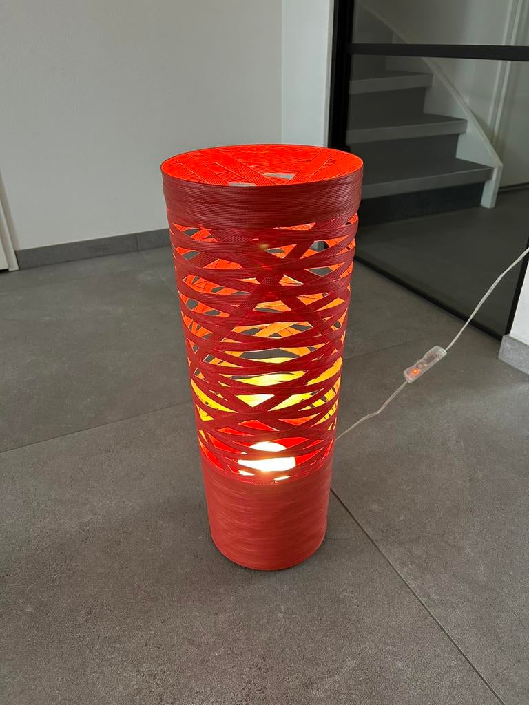 Foscarini Tress rode design dimbare lamp 62 cm, Ophalen, Zo goed als nieuw, Metaal