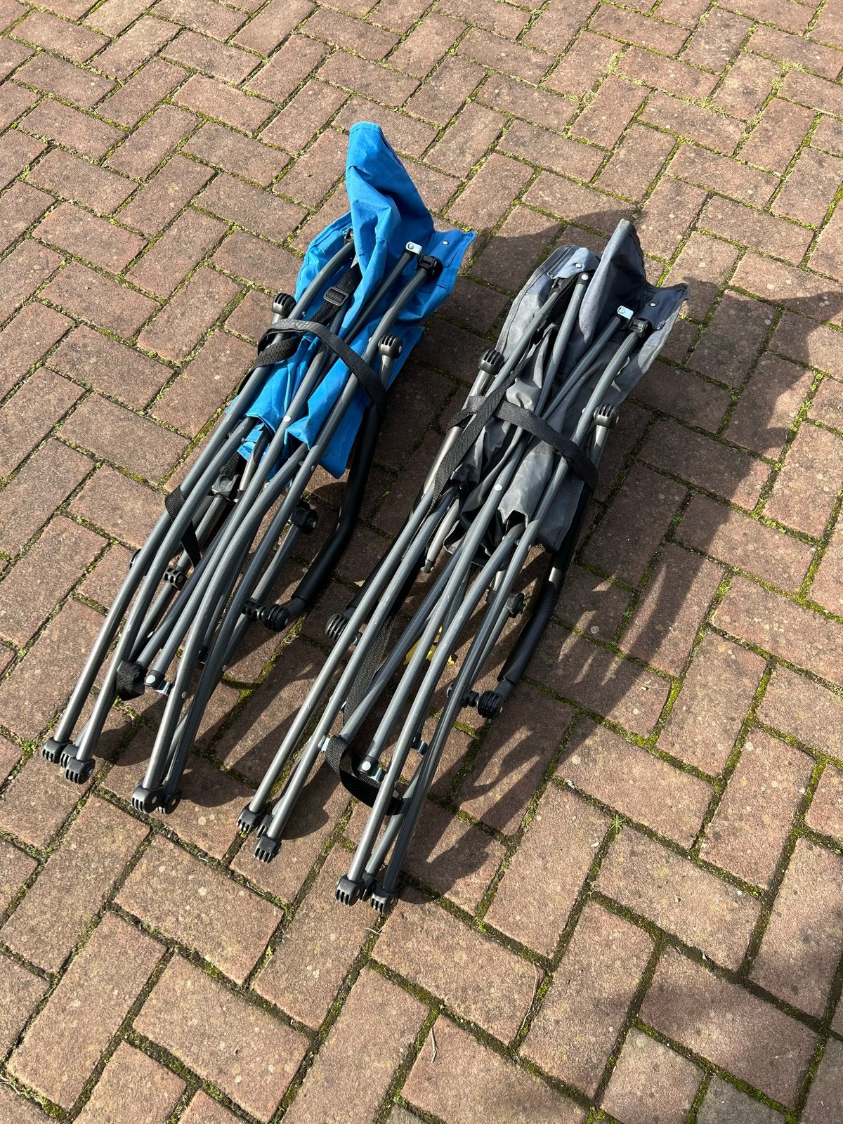 2x Opvouwbare Campingstoelen - Blauw & Grijs, Ophalen, Gebruikt, Campingstoel