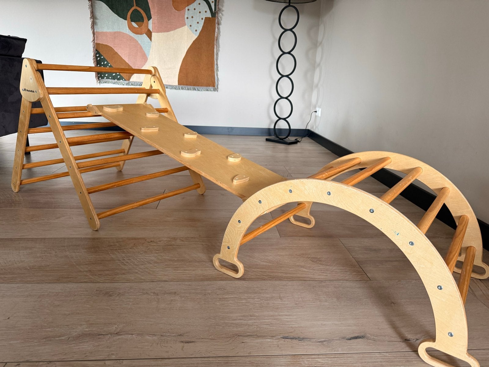 Houten klimrek en glijbaan voor kinderen, Kinderen en Baby's, Speelgoed | Houten speelgoed, Ophalen, Gebruikt