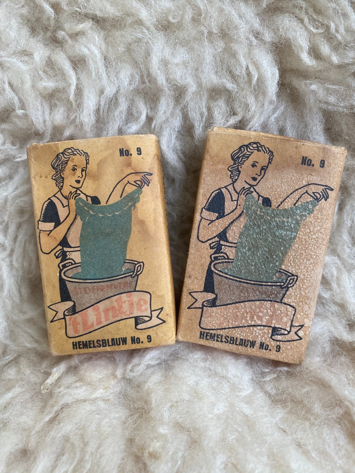 2 Vintage verpakkingen van 't Lintje stoffenverf, Ophalen of Verzenden