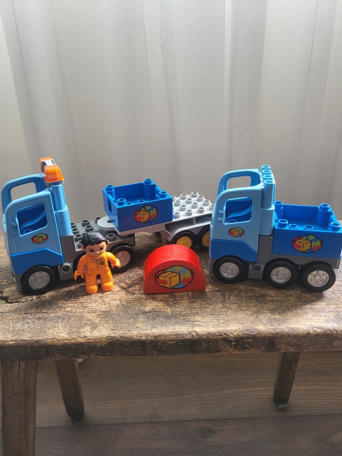 lego duplo vrachtwagen met oplegger /aanhanger, Ophalen of Verzenden, Zo goed als nieuw, Duplo