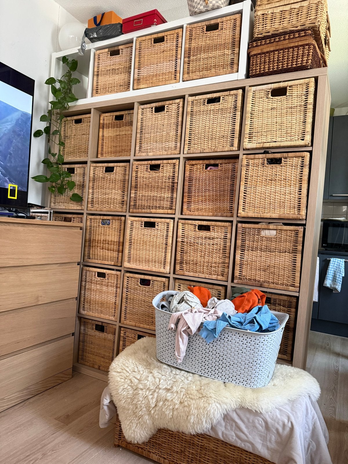 IKEA Kallax Kast met rieten manden, Ophalen, Gebruikt