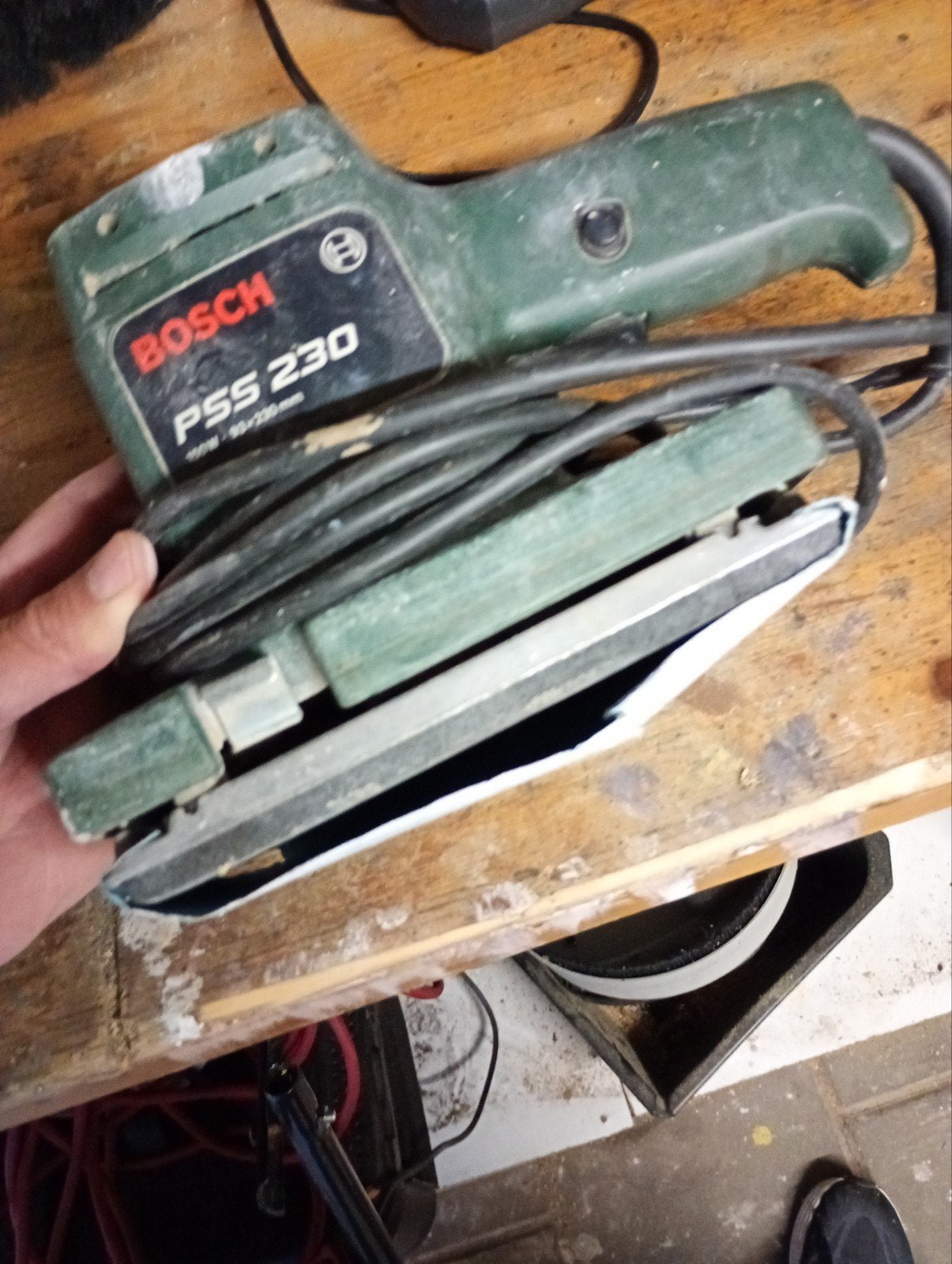Bosch PSS 230 Vlakschuurmachine, Ophalen of Verzenden, Gebruikt, Minder dan 600 watt, Vlakschuurmachine