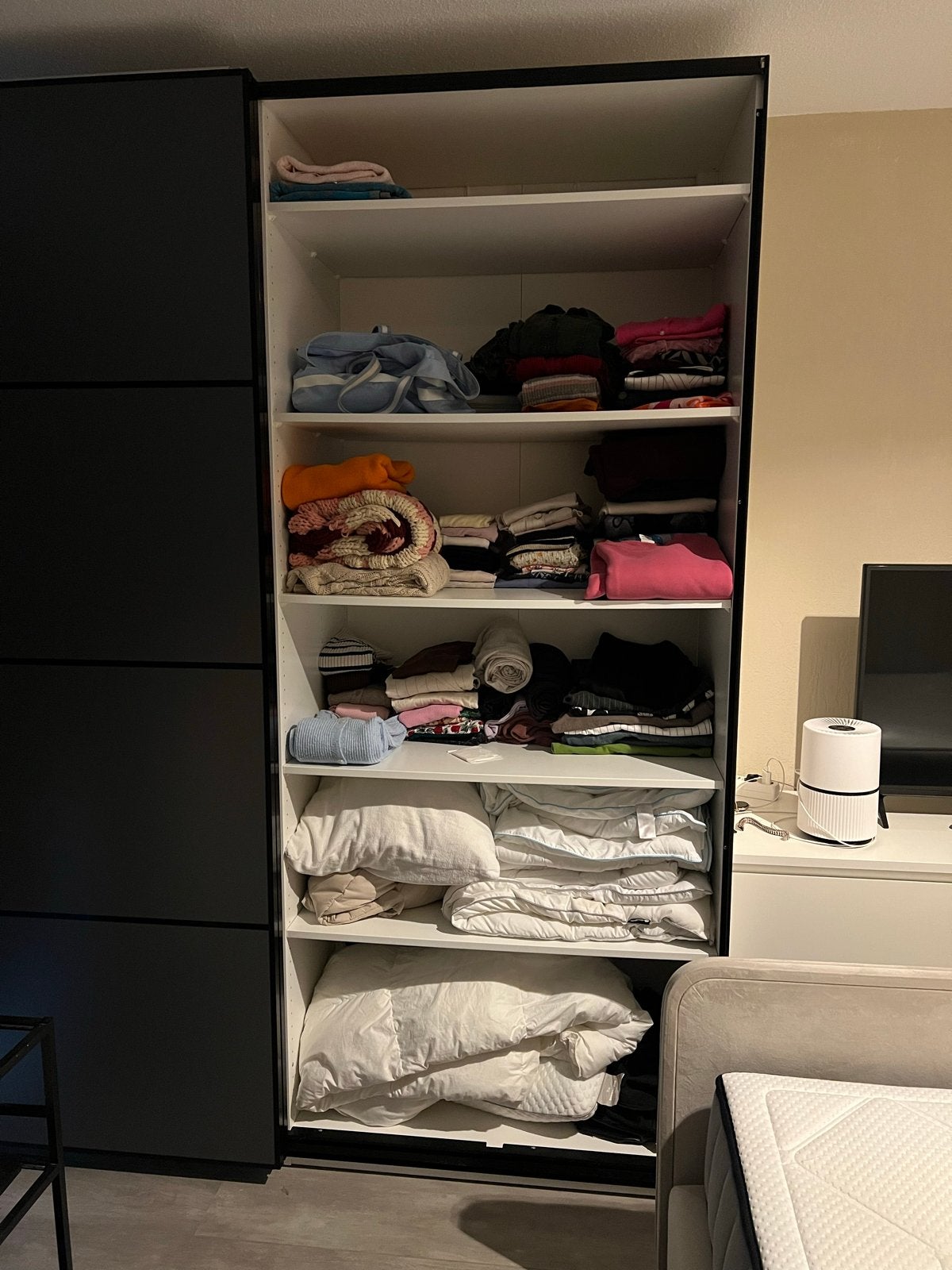 Ikea Pax Kast met spiegeldeuren en lades, 200 cm of meer, 150 tot 200 cm, Zo goed als nieuw, Met lade(s)