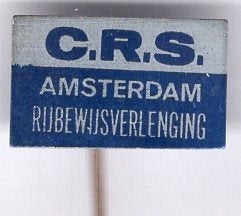 C.R.S. AMSTERDAMSE rijbewijsverlenging blik speldje( Z_191), Ophalen of Verzenden, Gebruikt, Overige onderwerpen